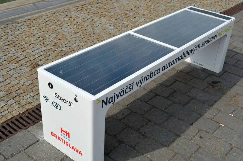 Solar charge bench