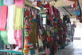 Cotton textile market in the square