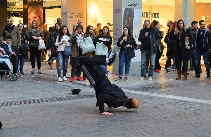 Street performer in Athens