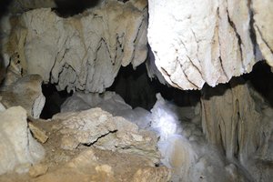 sharp rocks inside the cave