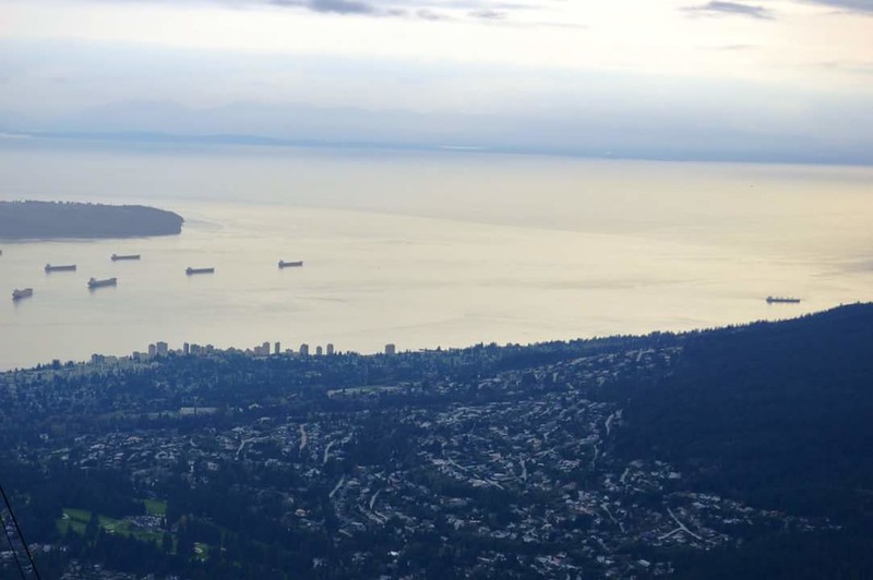 View on top of Grouse Mountain