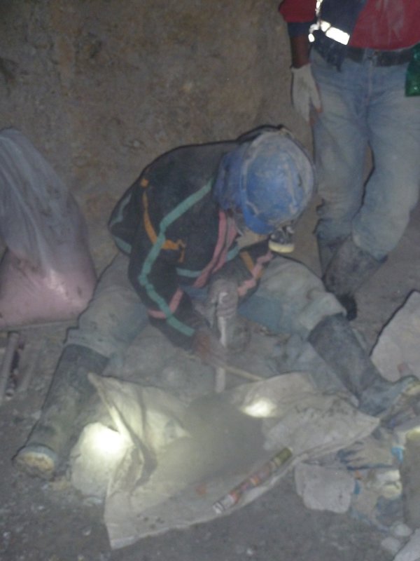 Miner making Dynamite, Potosi, Bolivia