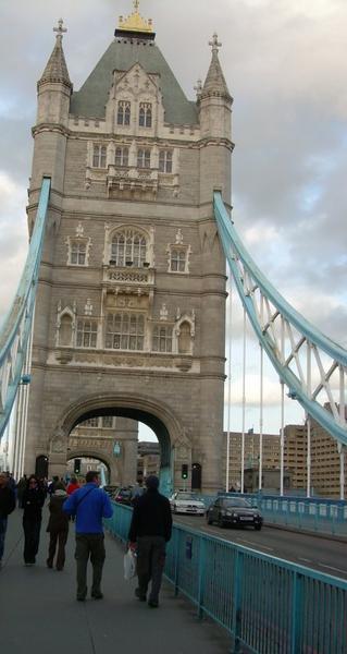 Walking under Tower Bridge