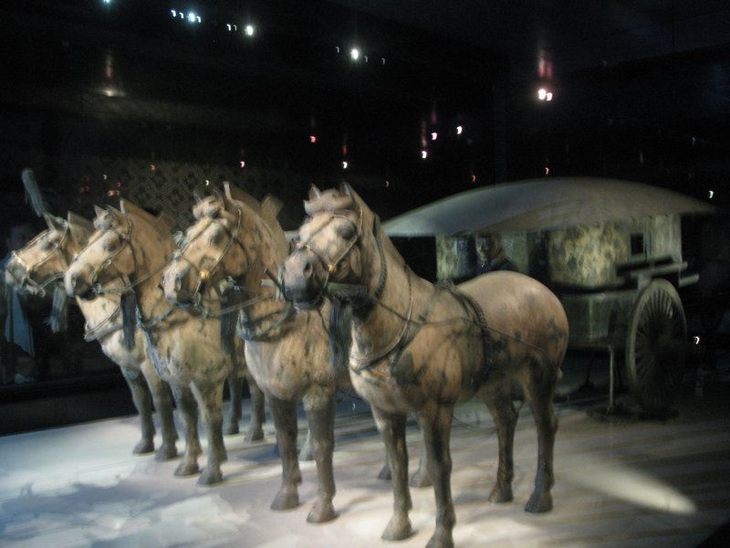 Bronze chariot and horses