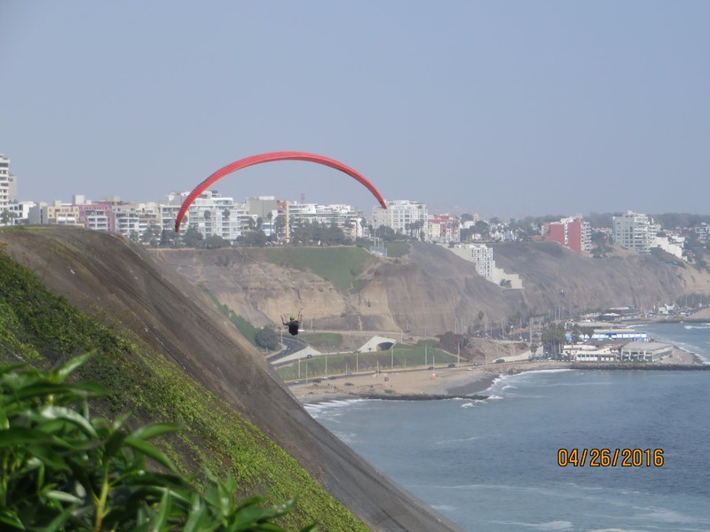 Paragliding off the Lima cliffs