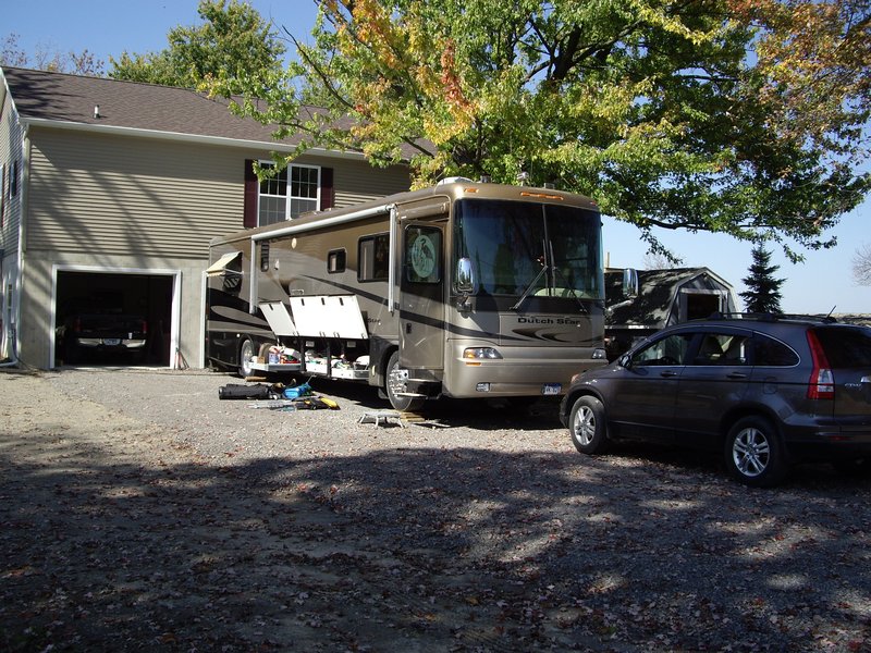 Rv parked in driveway Oct.