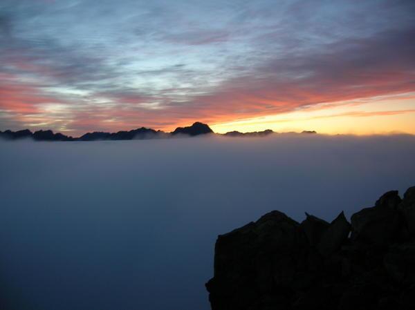 Sunrise above the cloud inversion