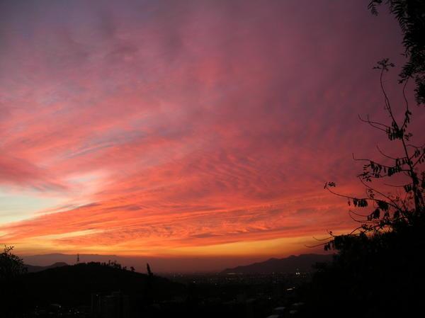 Typical spectacular Santiago sunset