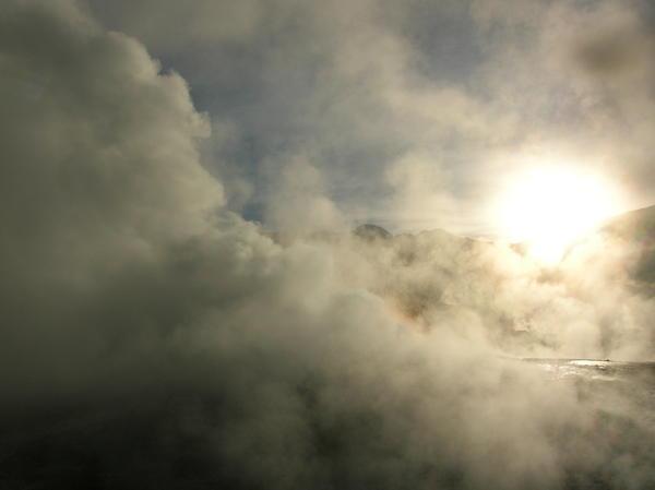 El Tatio geyser field sunrise