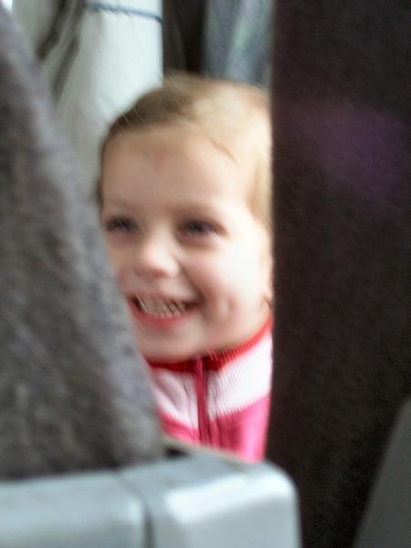A little Czech girl on the train