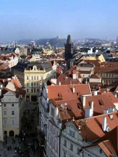Looking toward the Charles Bridge from the Clock Tower 