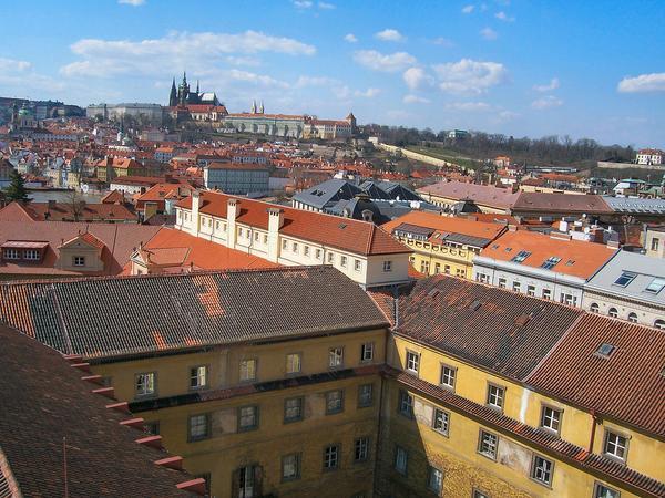 Looking Across the Little Quarter to the St. Vitus Cathedral and Palace.