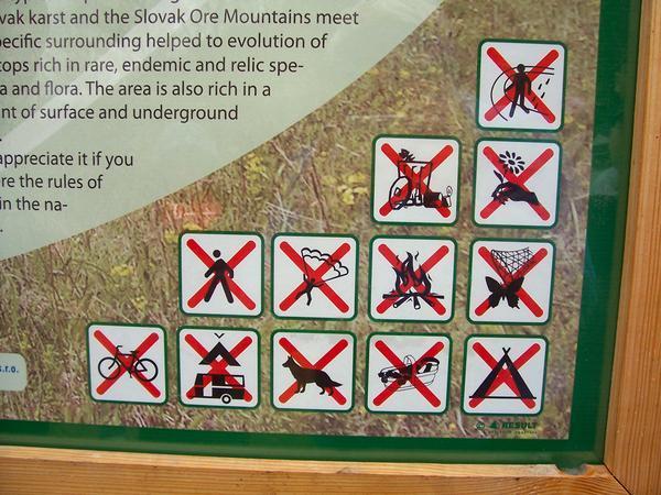Things You Cannot Do On the Trail or In the Park