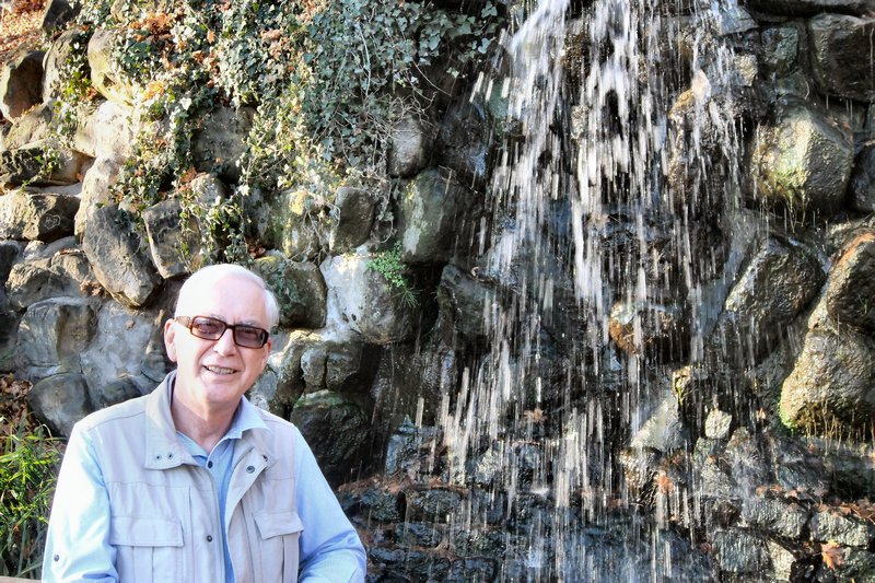 Bill at Petrin Hill waterfall 