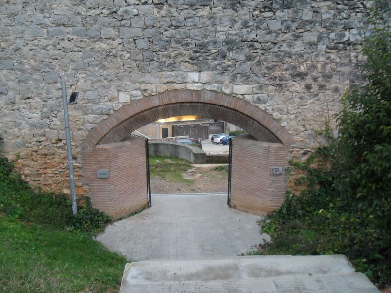 One of several wall entrances