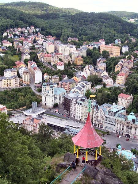 Karlovy Vary From a Mountain Overlook