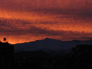 Sunrise over the Sierra Nevada Mountains