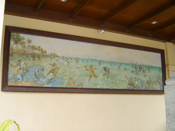 A painting depicting the epic battle between the tribal Filipinos & the Spaniards