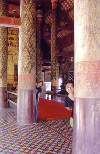 beautiful columns inside the temple