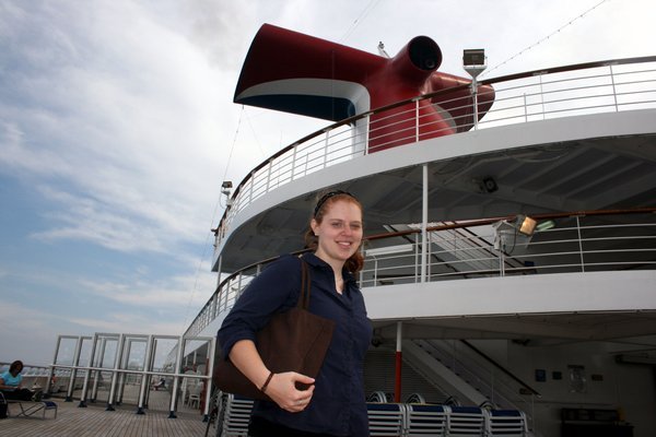 Kristen on the ship