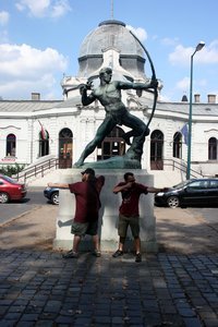 Gabe and I at a statue near City Park