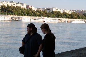 Kristen and I beside the Danube