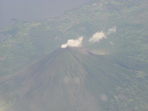 The volcano from the plane