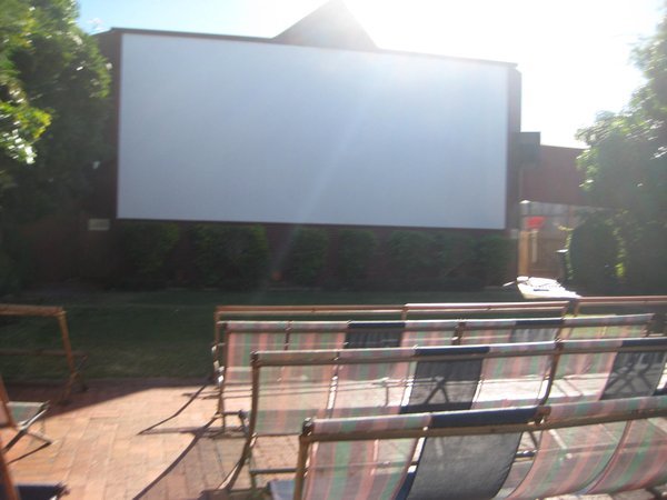 The screen at the open air theatre