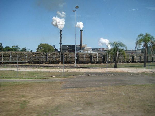 The Sugar Mill with loaded cars of the little sugar train