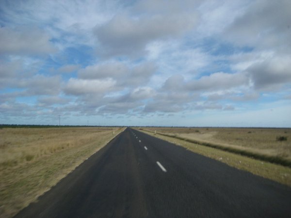 The very straight flat road to Bourke