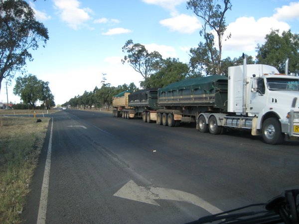 Passing a road train