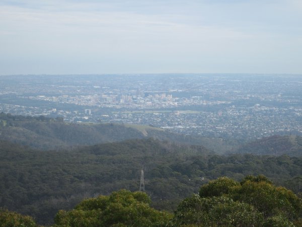 Hazy view of Adelaide