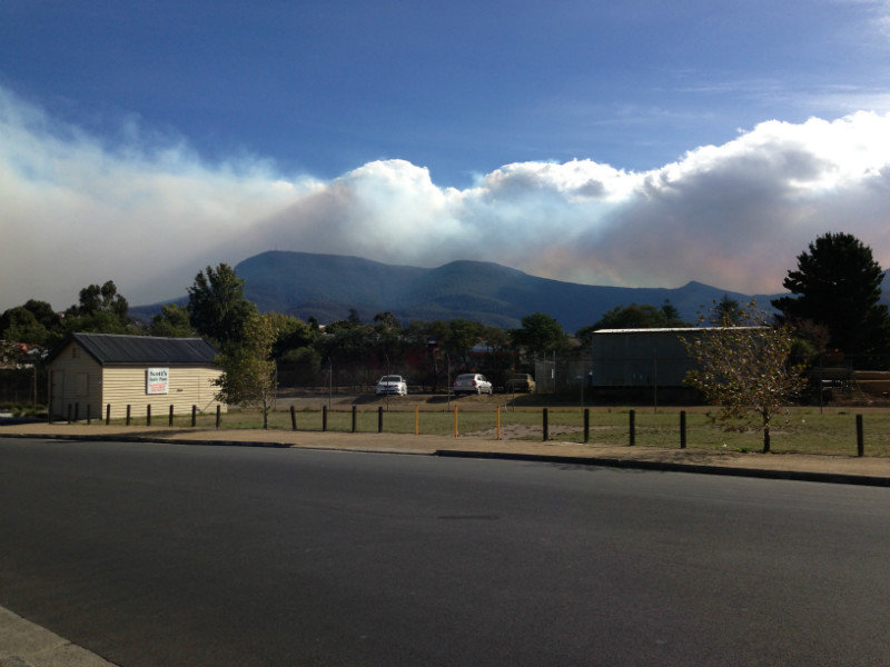 Smoke over Mt. Wellington