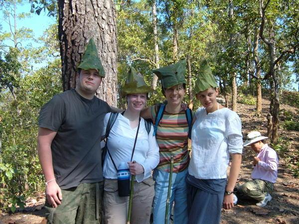 Trekking with our Bamboo Leaf Hats