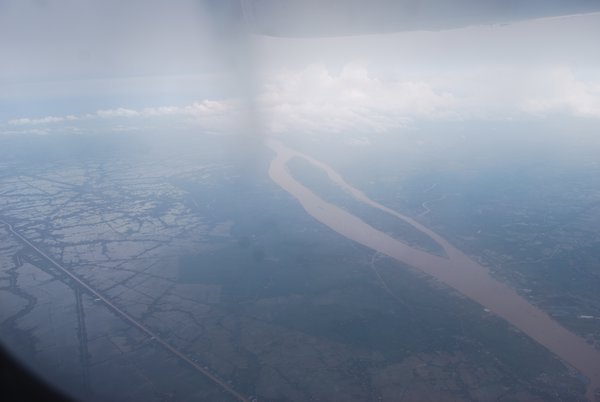 Mekong river view from the plane