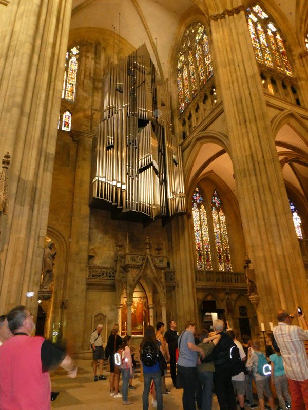 Inside the cathedral, the organ