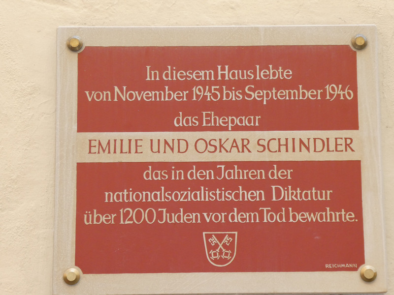 Oskar Schindler and his wife Emily lived here right after WWII