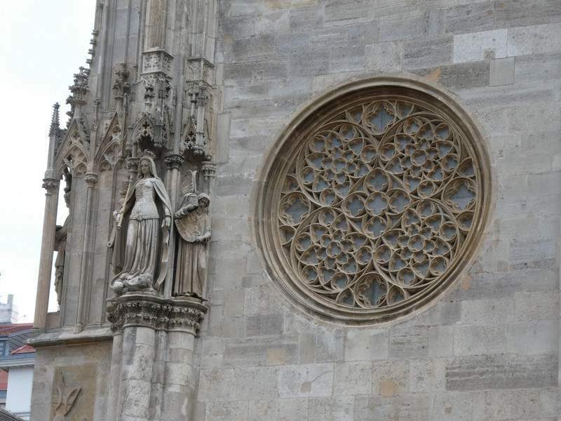 Detail of window and corner decoration of the cathedral