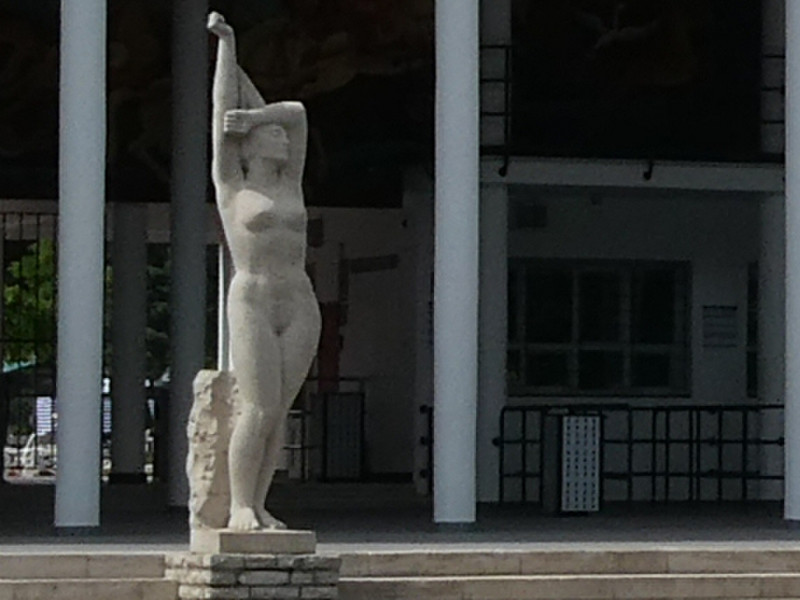 Statue in front of the water park.
