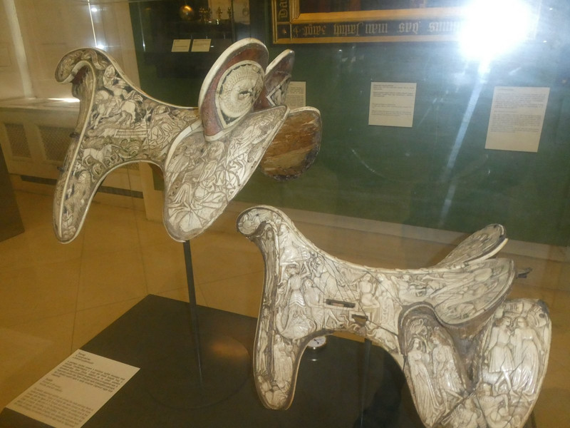 Two saddles made of carved BONE