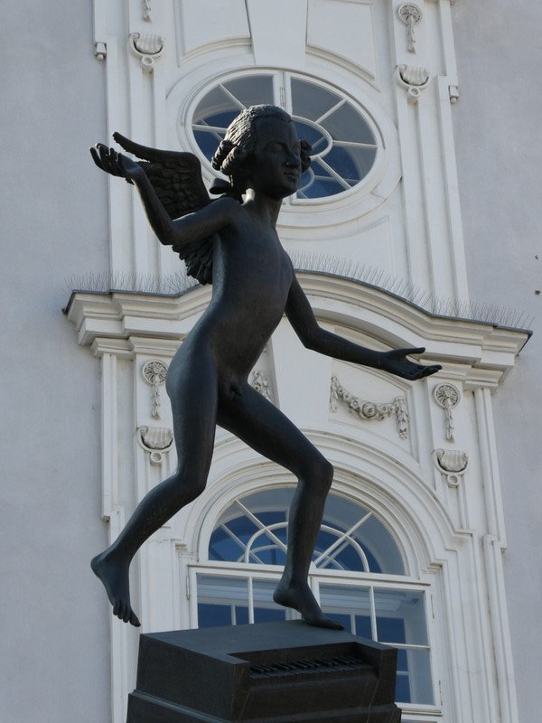 This muse danced outside the music school