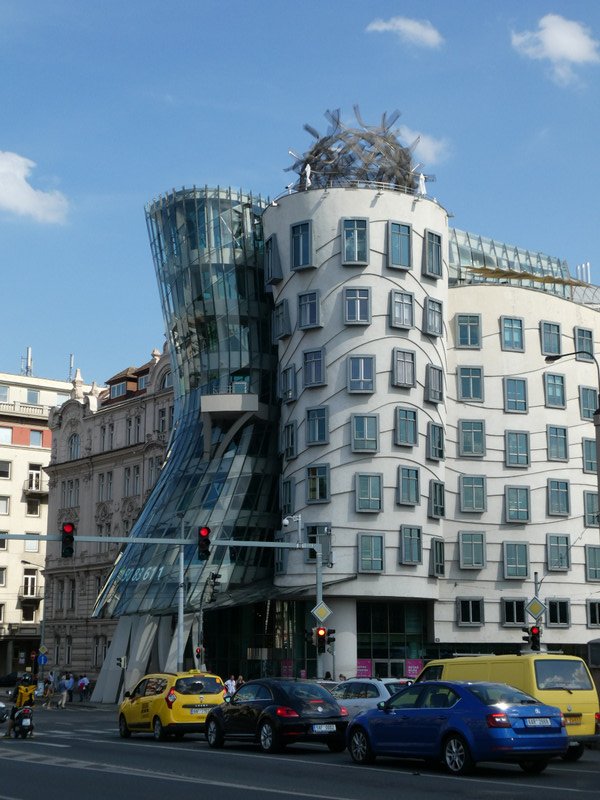 The "Dancing House", built to symbolize the transition from soviet rule to the free economy.