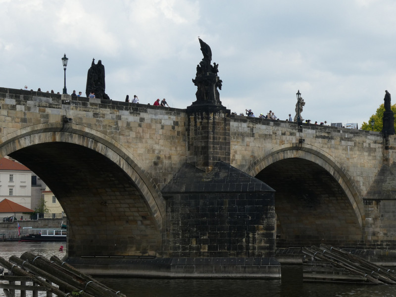 The Charles Bridge was so crowded we could barely walk across it.