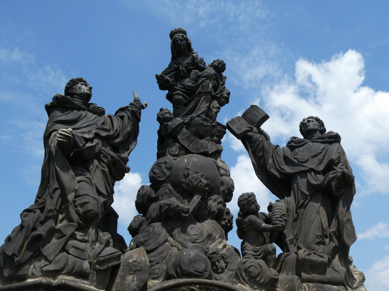 Many, many statues decorated the Charles Bridge.