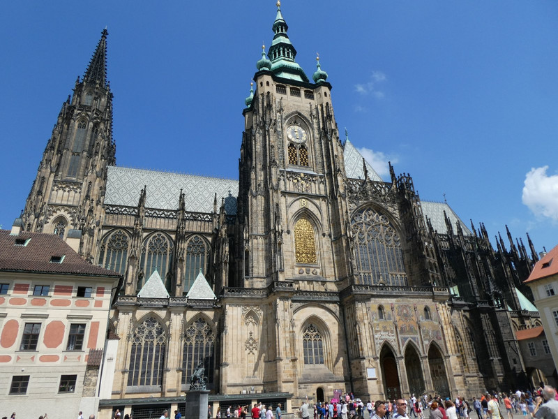 Side view of St Vitus Cathedral at the Castle of Prague.