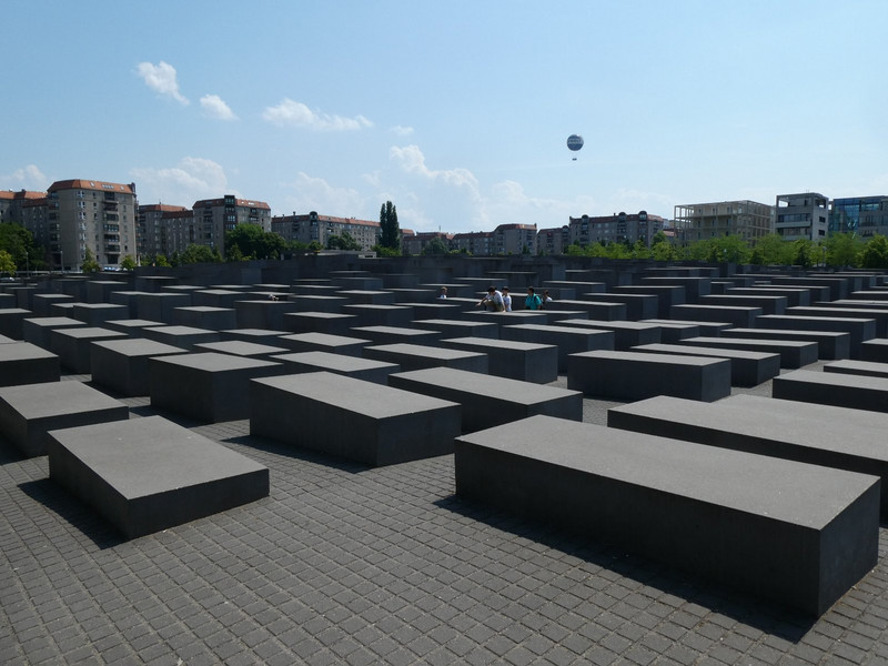 Close to the Brandenburg Gate, the massive memorial to the murdered Jews.