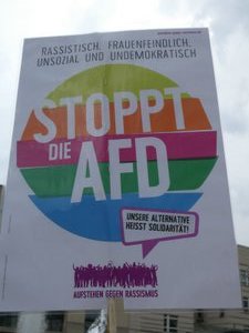 The counter-demonstration rallies were held in response to the first public show of support for the right wing AFD which had won seats at the German Parliament.