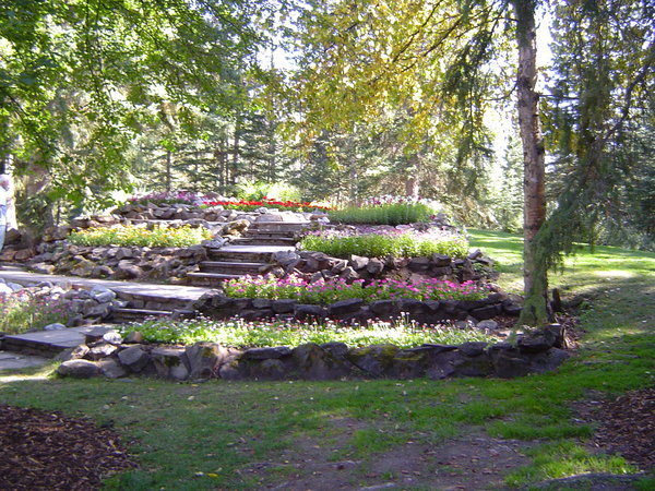 Luxton Gardens circular flower beds