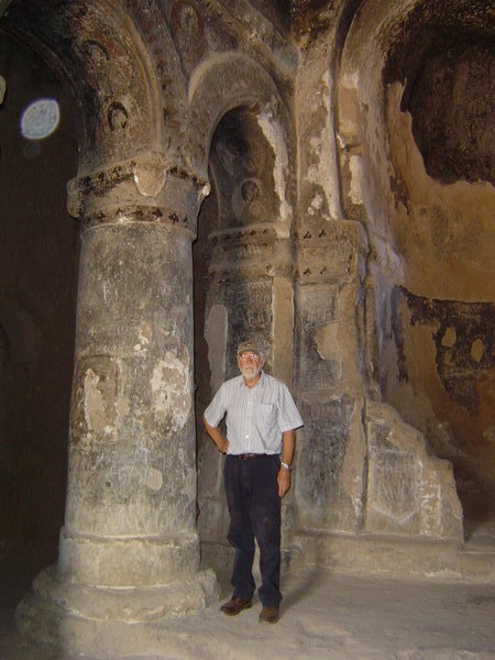 Huge columns in the cave church