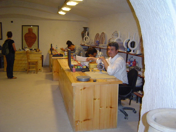 Ceramics painters at work